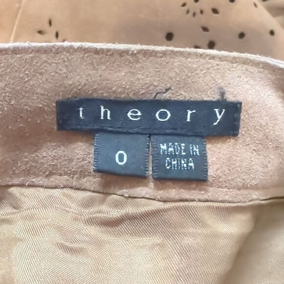 Theory Suede Skirt Laser cut Design Size 0 - Picture 6 of 7